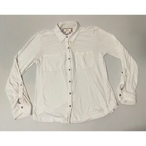 Maeve Anthropologie Islet Roll Tab Sleeve Button‎ Up Shirt 100% Cotton Medium